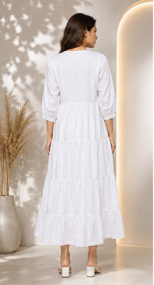 Women's Embroidered Cotton Anarkali Kurti