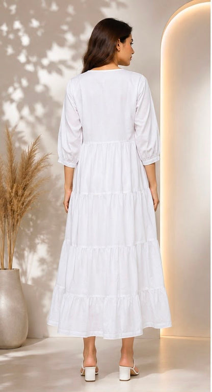 Women's Embroidered Cotton Anarkali Kurti
